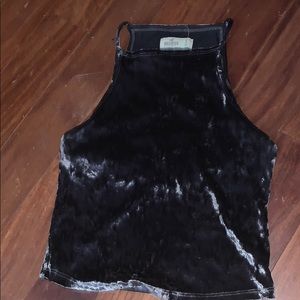 Grey crushed velvet shirt